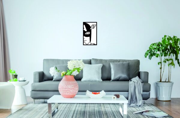 SSDECO.es | Cuadro Decorativo de Pared Capitán América - Arte en Madera Negro con Fondo Blanco, 26x41 cm - Decoración Moderna para Salón, Dormitorio y Oficina